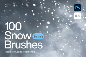 100 Snow Photoshop Brushes, a Brush Add-On by SPEED APEX