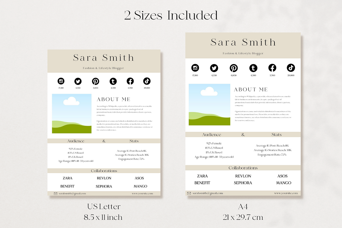 Influencer Media Kit Template Canva, a Marketing Template by Boltik Studio (Photo 2 of 5)