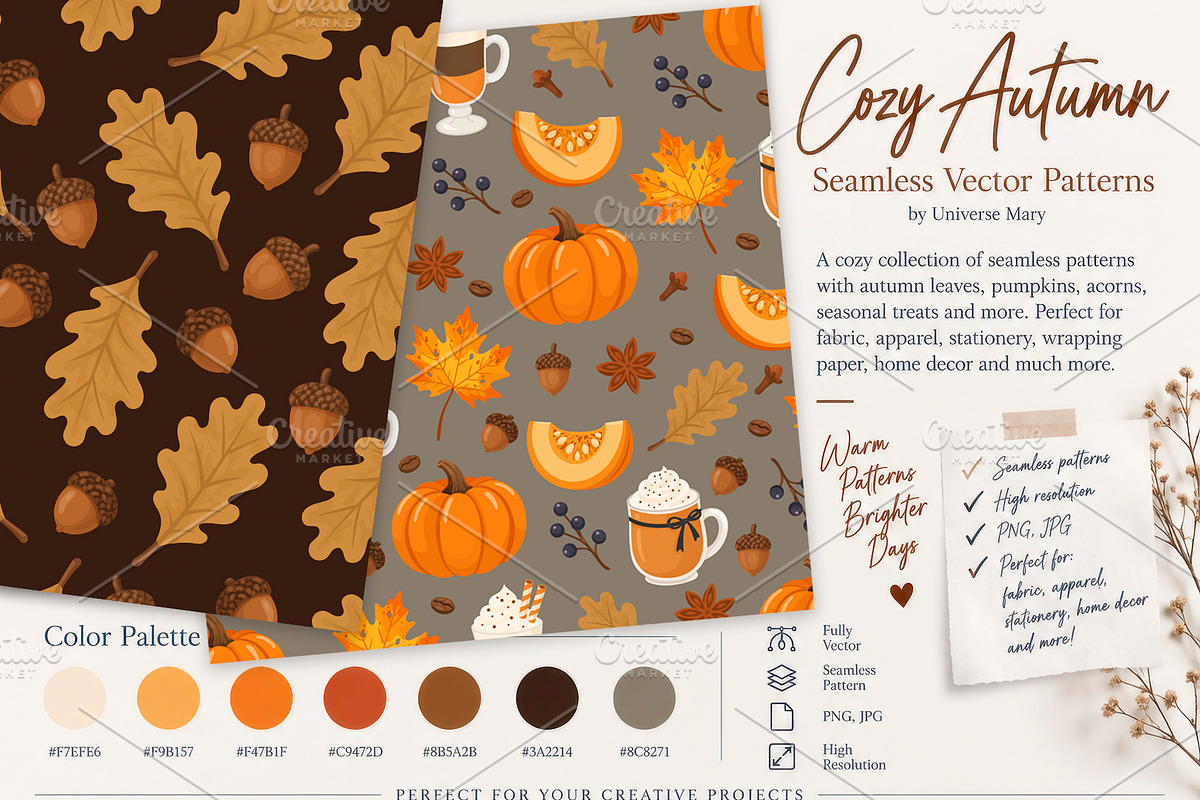 Cozy autumn vector set, a Seasonal Illustration by Universe Mary (Photo 4 of 6)