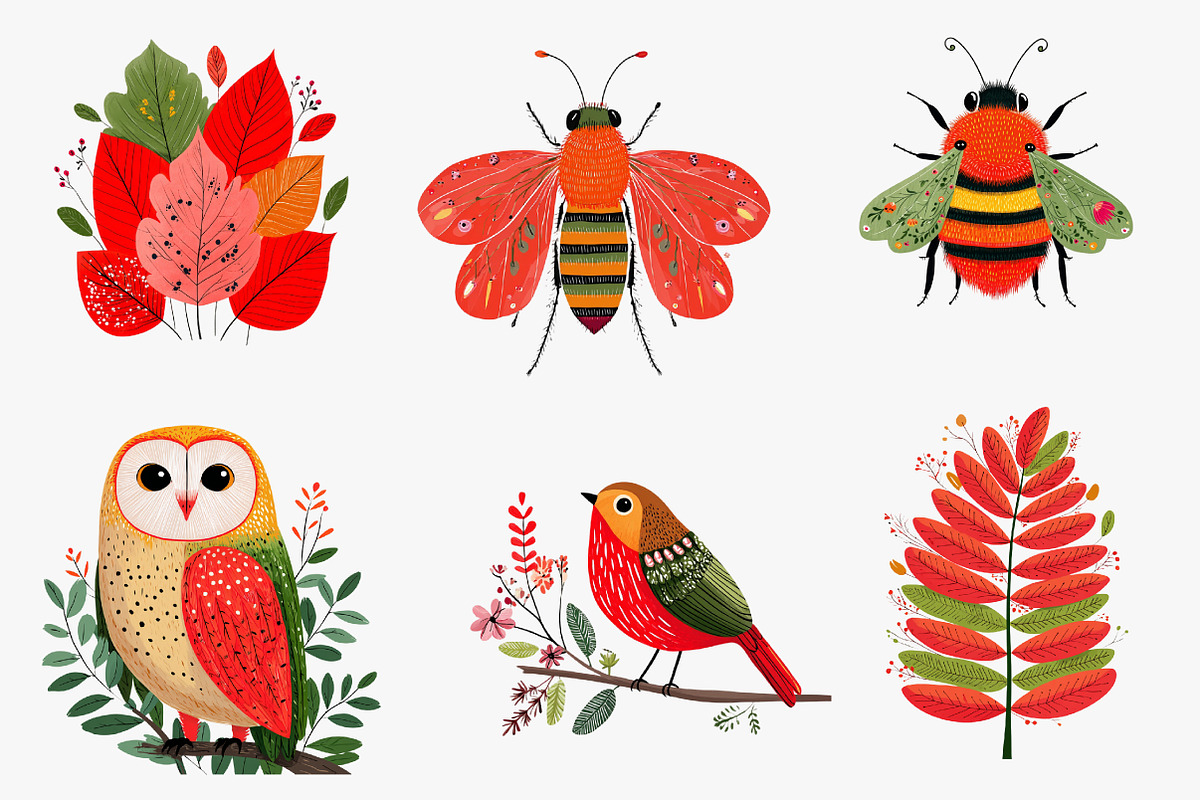 Fall Florals and Woodland Clipart, an Illustration by CreationArt (Photo 5 of 6)