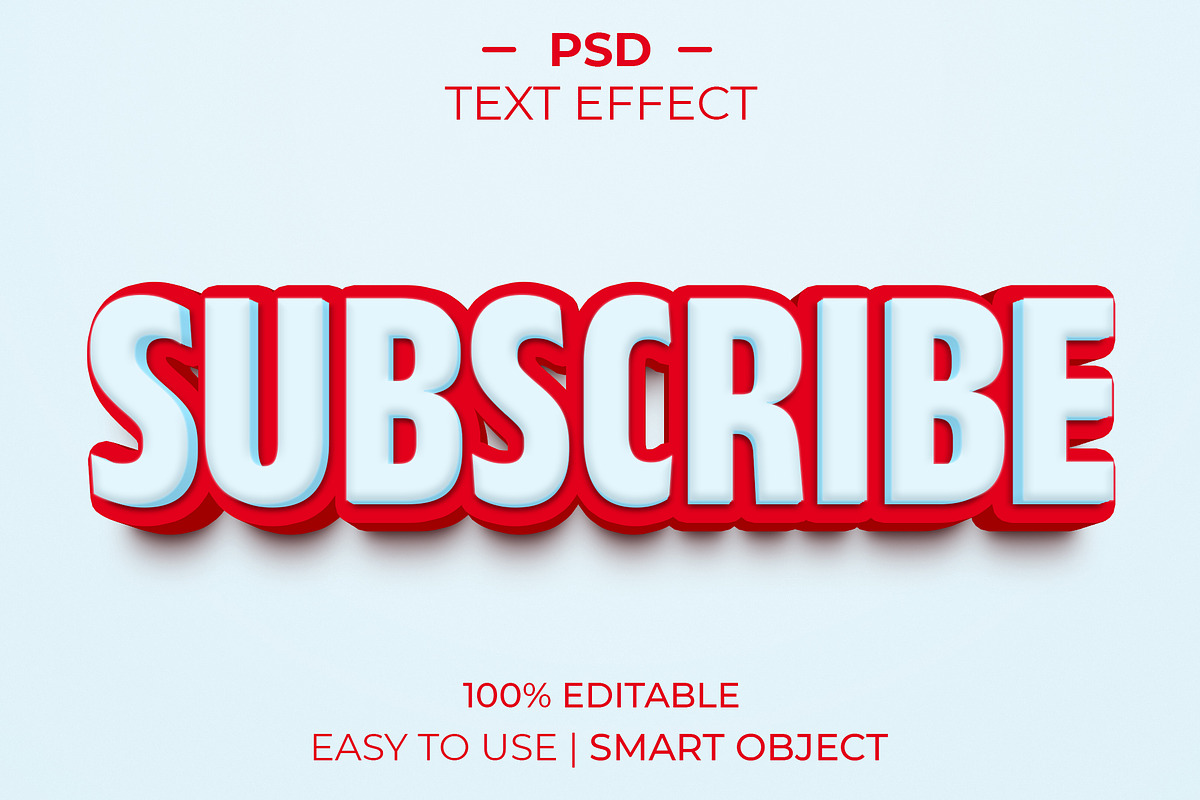 Subscribe 3d text effect, a Layer Style Add-On by himelgfx