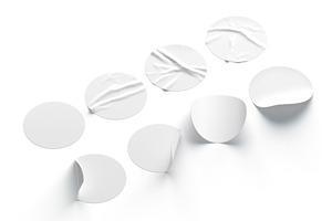 White Stickers Set 8 Labels 3D Model