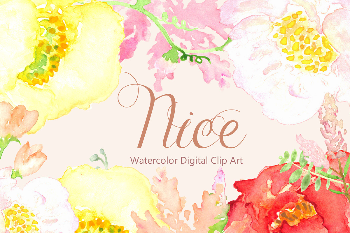 Garden Watercolor flowers, an Illustration by LABFcreations (Photo 1 of 4)