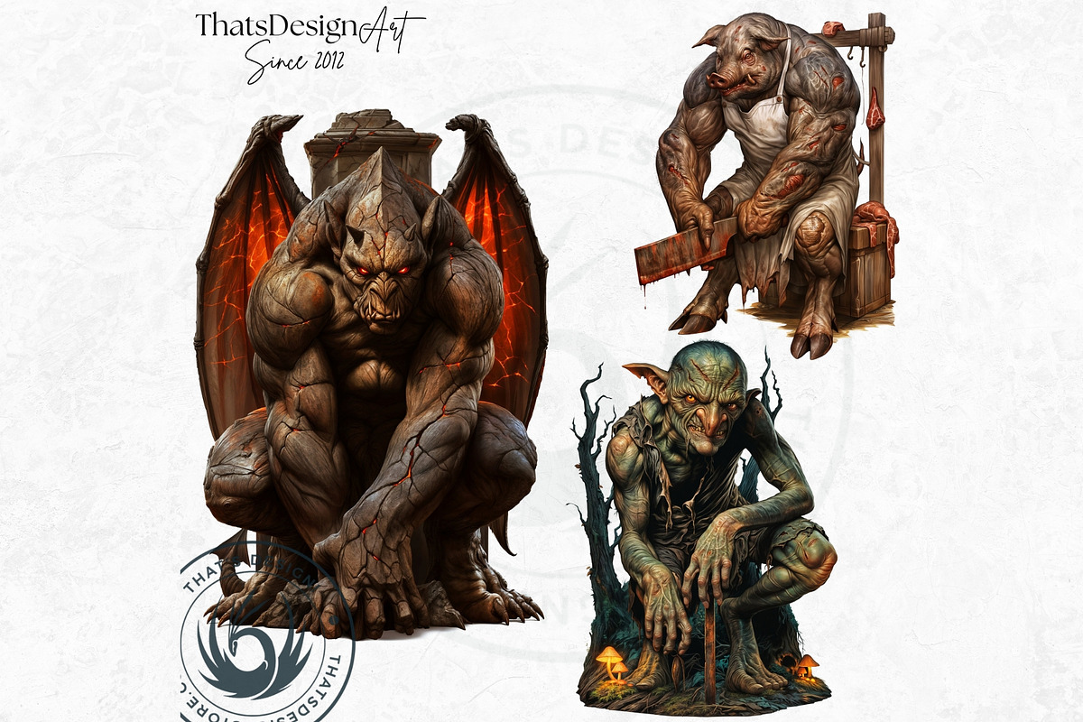 Spooky Halloween Characters Clipart, a Seasonal Illustration by ThatsDesign Art (Photo 4 of 10)