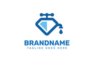 Diamond Faucet Tap Plumbing Logo, a Branding & Logo Template by Pray Art Design Studio