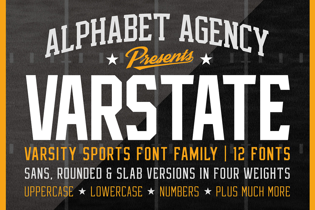VARSTATE FONT FAMILY (12 FONTS), a Sans Serif Font by Alphabet Agency (Photo 1 of 10)