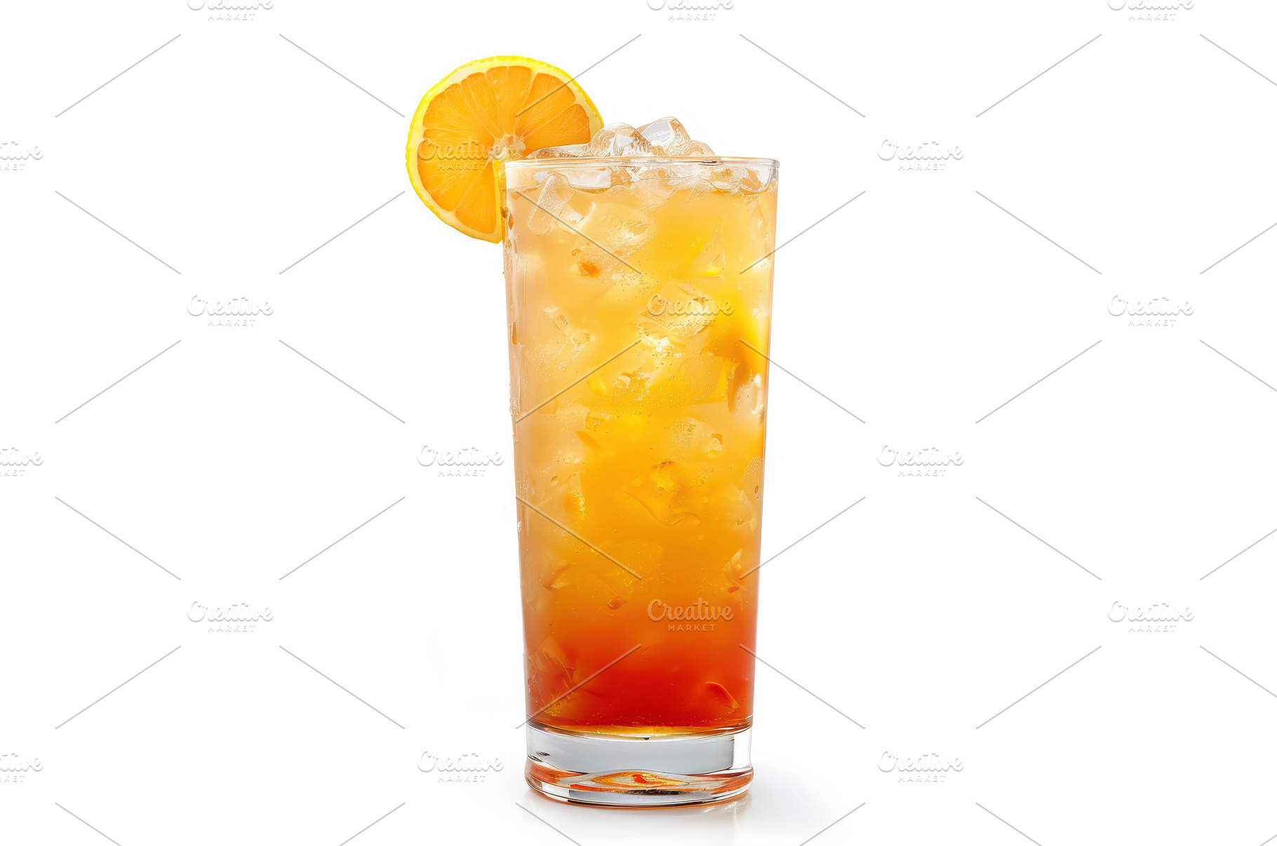 glass of iced orange-red cocktail, a Food & Drink Photo by piter.goskov