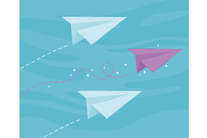 paper airplanes innovation, an Object Illustration by studiogstock
