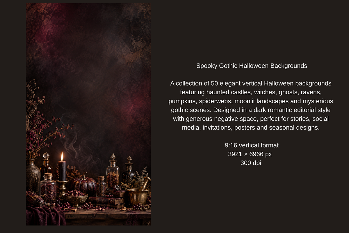 Spooky Gothic Halloween Backgrounds, a Background Graphic by MarisoArt (Photo 2 of 6)