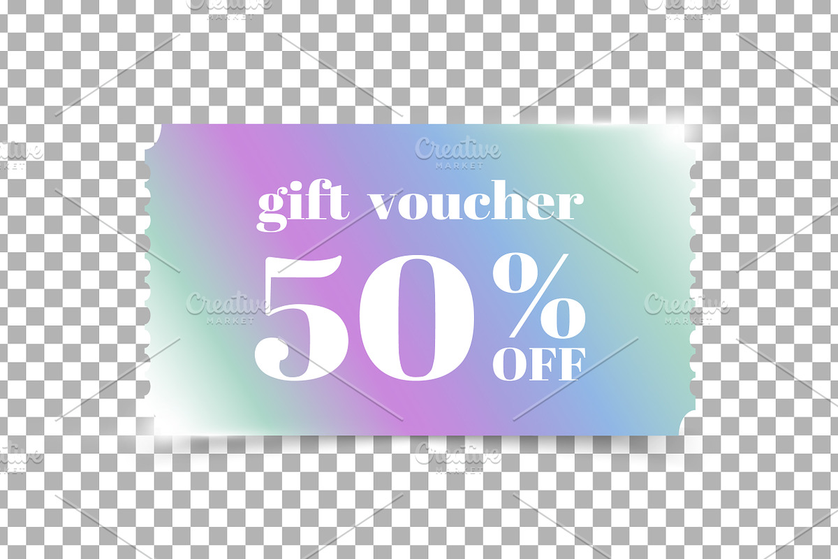Colorful Gift Voucher Template, a Decorative Illustration by PsychocheArt (Photo 2 of 3)