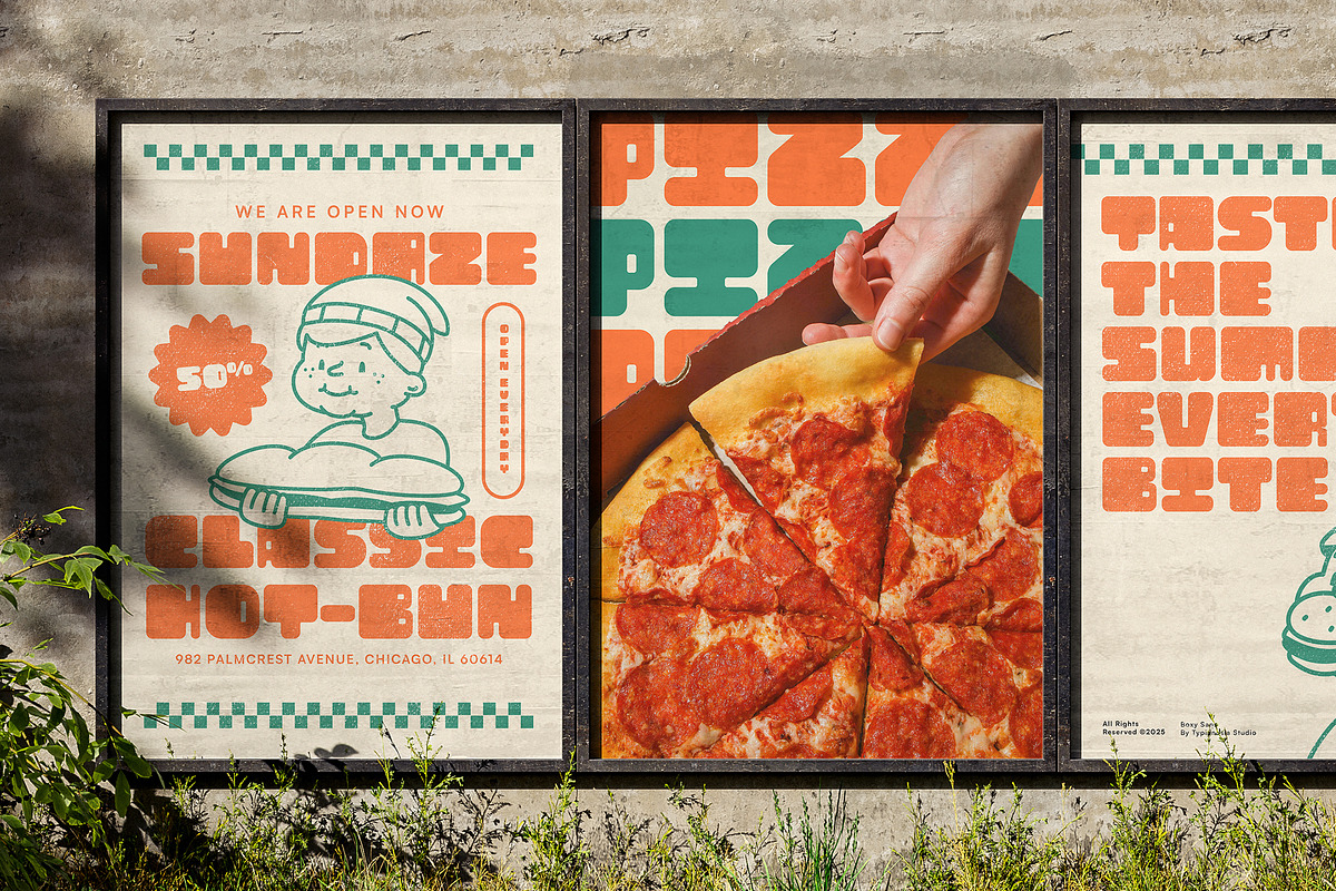 Haltime – Bold Retro Boxy Font, a Sans Serif Font by Typia Nesia (Photo 10 of 11)