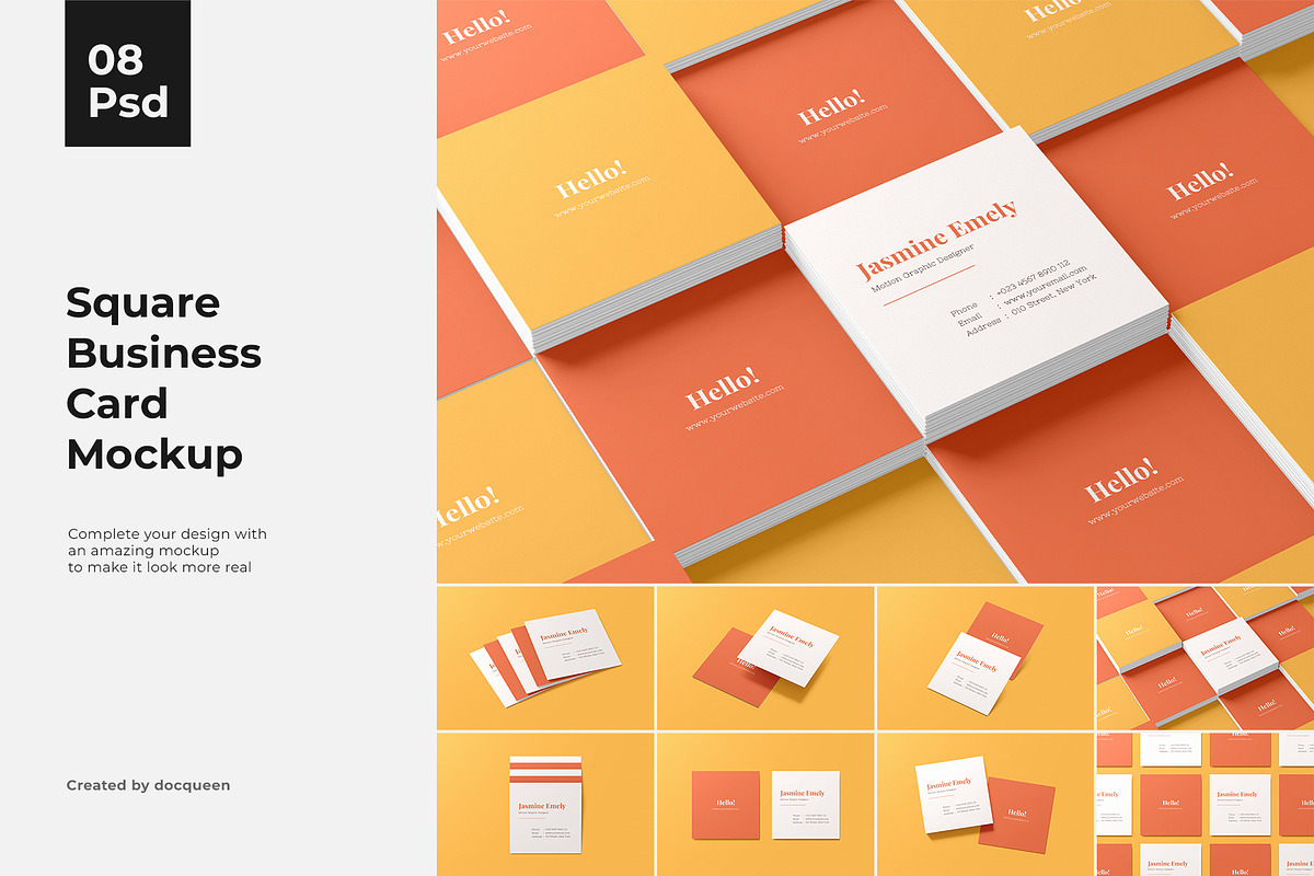Square Business Card Mockup, a Books & Magazine Mockup by Mockup Supper (Photo 1 of 10)