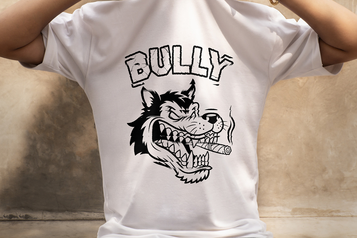 BULLY Wolf Head T-Shirt Design, an Object Graphic by Ahluva Studio (Photo 6 of 7)