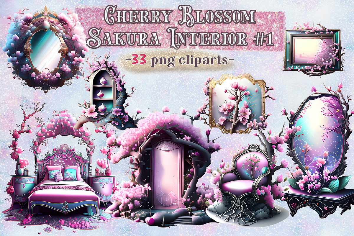 Cherry Blossom Sakura Interior #1, an Illustration by EdeniaArtStudio (Photo 1 of 8)