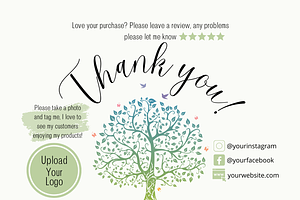 Tree Thank You Business Card Canva