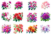 Bougainvillea Flowers Clipart Bundle, an Illustration by Dream Creation (Thumbnail 3 of 5)