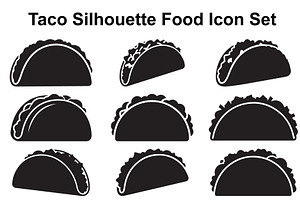 Stuffed Taco Silhouette Collection, an Object Graphic by Designer_Momina