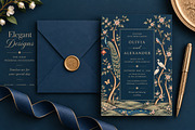 Navy Blue Chinoiserie Wall Mural, a Wallpaper Graphic by by creative paper (Thumbnail 18 of 20)