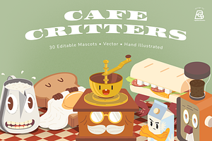 Cafe Mascots Illustration Vector