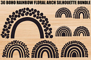 Boho Rainbow Floral Arch SVG Bundle, an Illustration by Creativeshirt (Thumbnail 1 of 31)