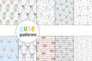 Cute rabbits patterns colection!, a Pattern Graphic by Irene_Boiko_ART (Thumbnail 1 of 21)