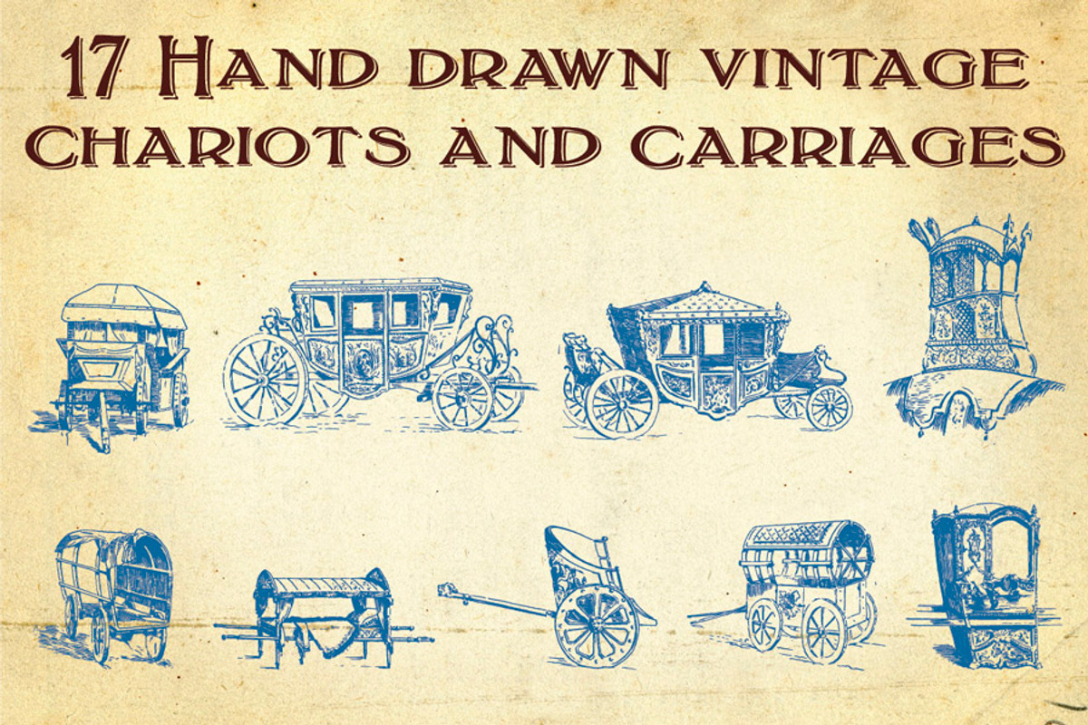 Hand Drawn Vintage Transportation, a Transportation Illustration by Mr Vintage (Photo 1 of 2)