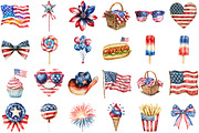 Retro Patriotic 4th of July Clipart, an Illustration by designcity5 (Thumbnail 2 of 5)