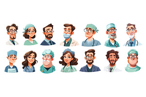 Doctor avatars. Medical staff, a Healthcare Illustration by Stock-Smart-Start