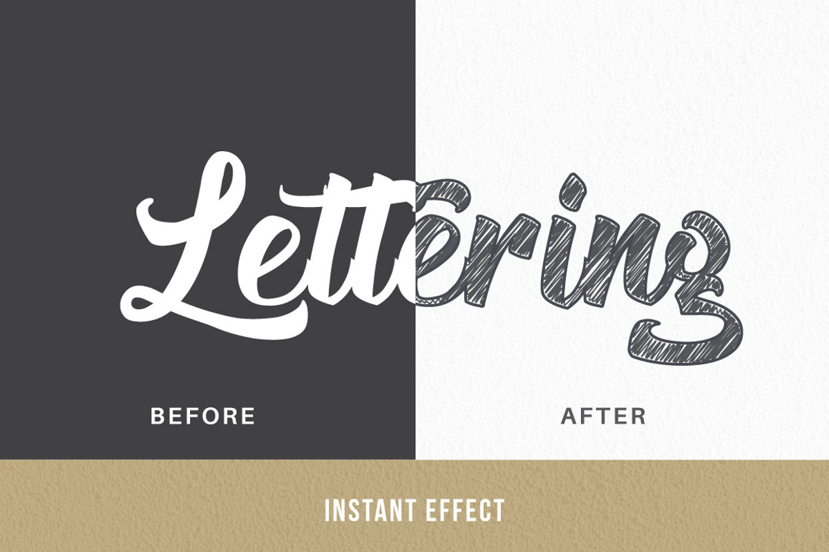 LetterSketch-65 Illustrator Effects, a Layer Style Add-On by Vector Galore (Photo 2 of 6)