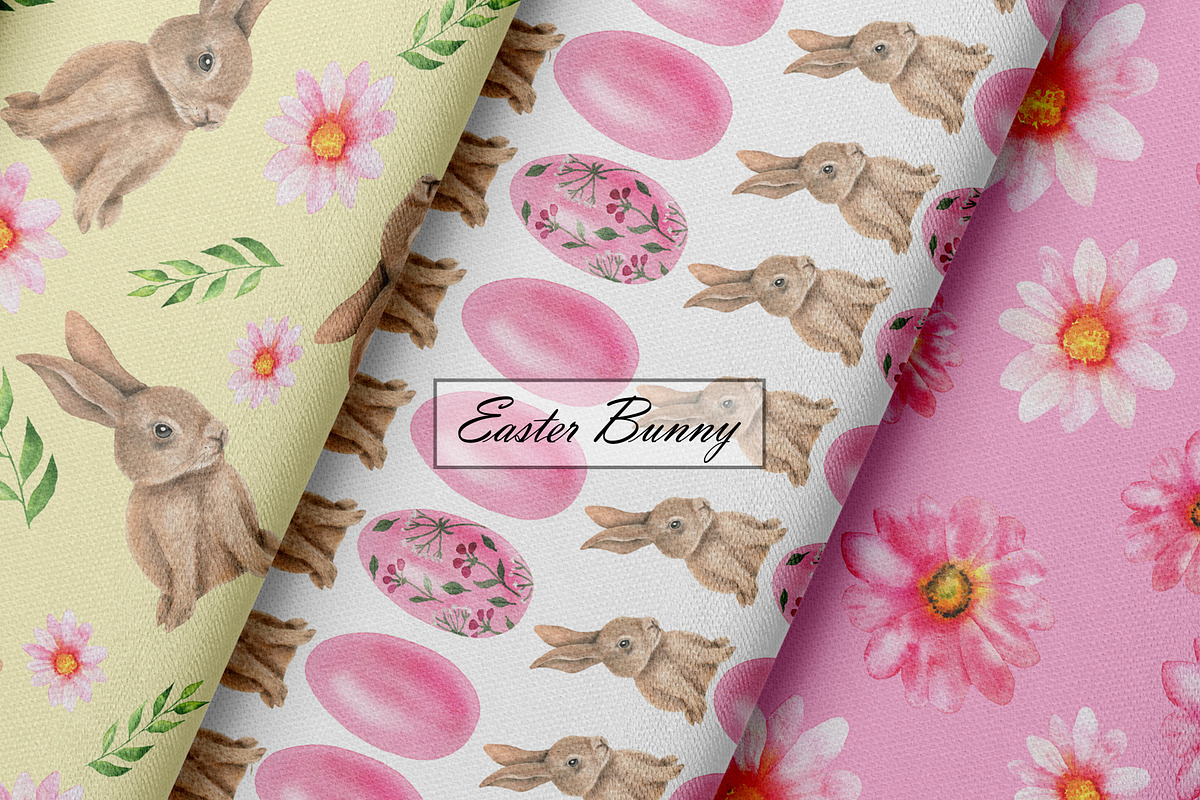 Easter Bunny Seamless Patterns, an Illustration by OlDm_Shop (Photo 5 of 9)