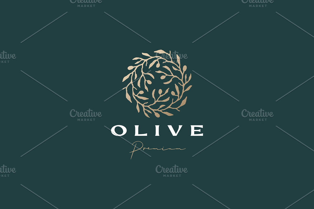 olive wreath sophisticated aesthetic, a Branding & Logo Template by VASTARD STUDIO
