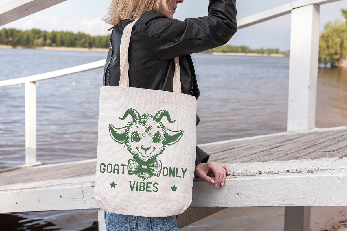 Retro Goat Art with Chill Vibes, an Illustration by Pixels.Craft (Photo 4 of 7)