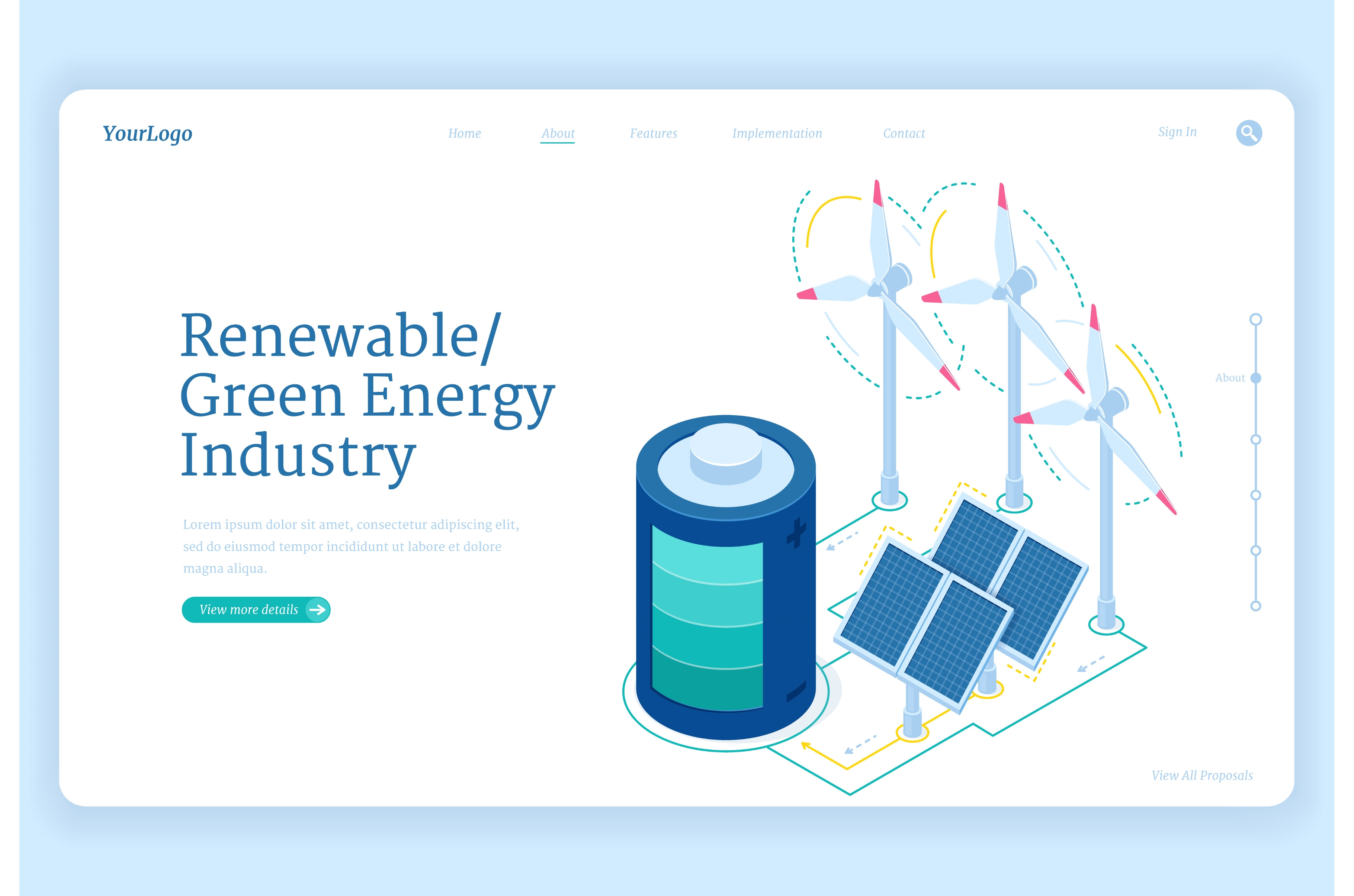 Renewable green energy industry | Technology Illustrations ~ Creative ...