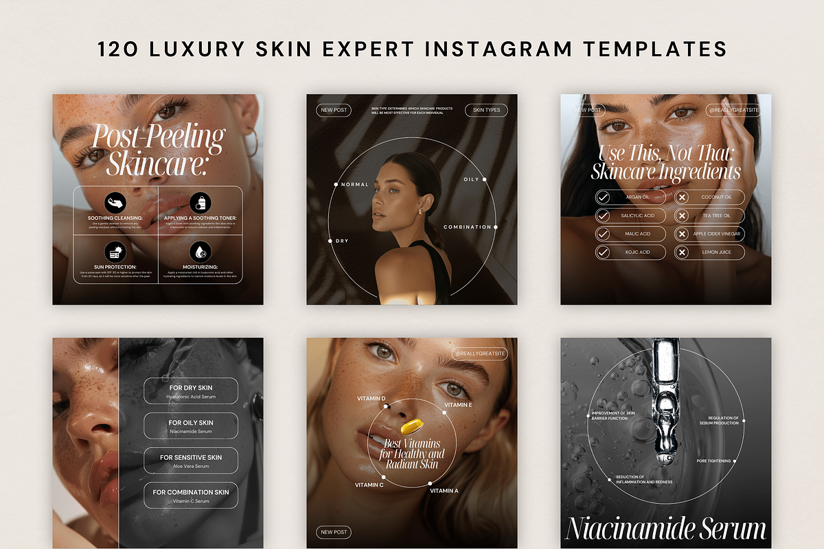 Skin Coach Instagram Templates, a Social Media Template by Xenié Creative (Photo 8 of 8)