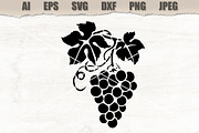 Stencil Grape Cluster, a Decorative Illustration by MARYCRAFTIRIA (Thumbnail 1 of 3)