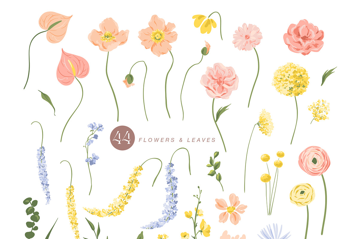 Bloom Vector Illustration & Patterns, a Decorative Illustration by Inna Moreva (Photo 3 of 14)