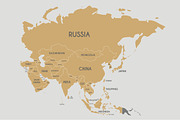 3x Gold Asia Map, an Education Illustration by asantosg (Thumbnail 1 of 4)