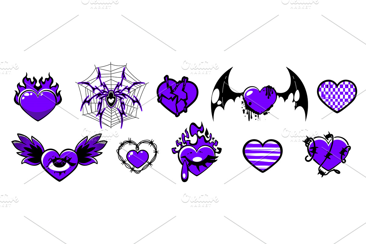 Goth heart tattoo design - y2k, an Object Illustration by art PVP - market