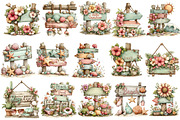 Whimsical Summer Wooden Sing Clipart, an Illustration by OK Design (Thumbnail 3 of 6)