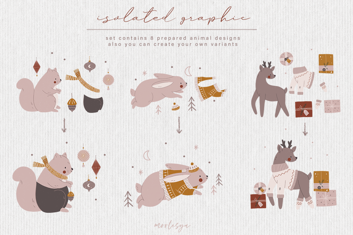 Hygge Christmas • Kids collection, an Animal Illustration by moolesya (Photo 6 of 17)