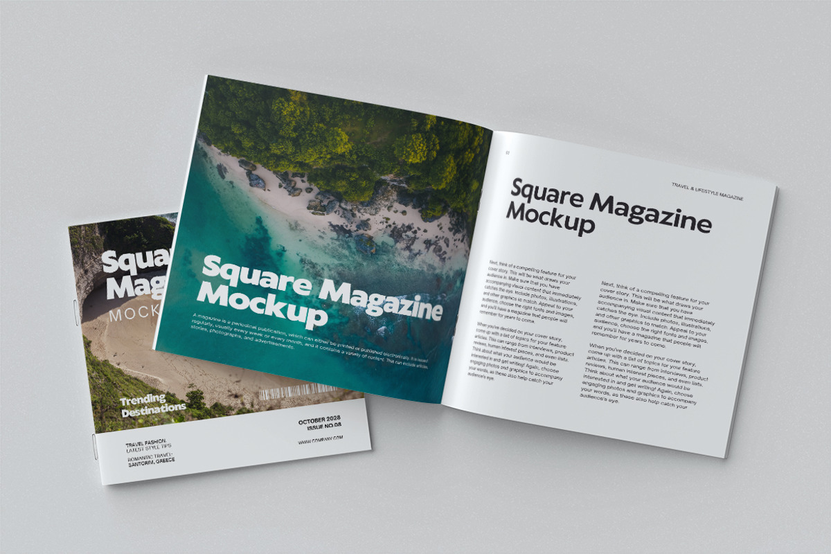 Square Magazine Mockup, an Advertising Mockup by Twins_studio926