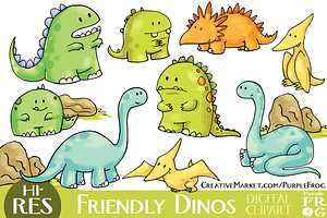 FRIENDLY DINOS - Digital Clipart