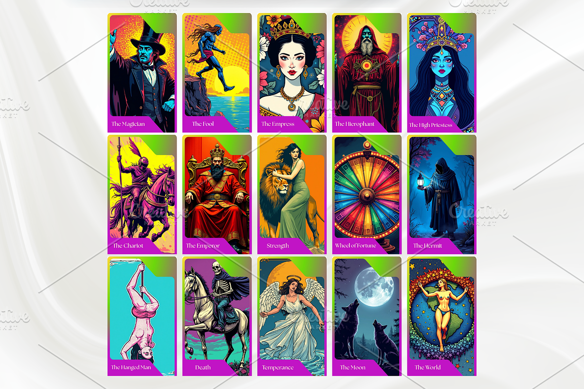 Pop Art Tarot Deck 78 Cards, a Decorative Illustration by Mugio (Photo 2 of 5)