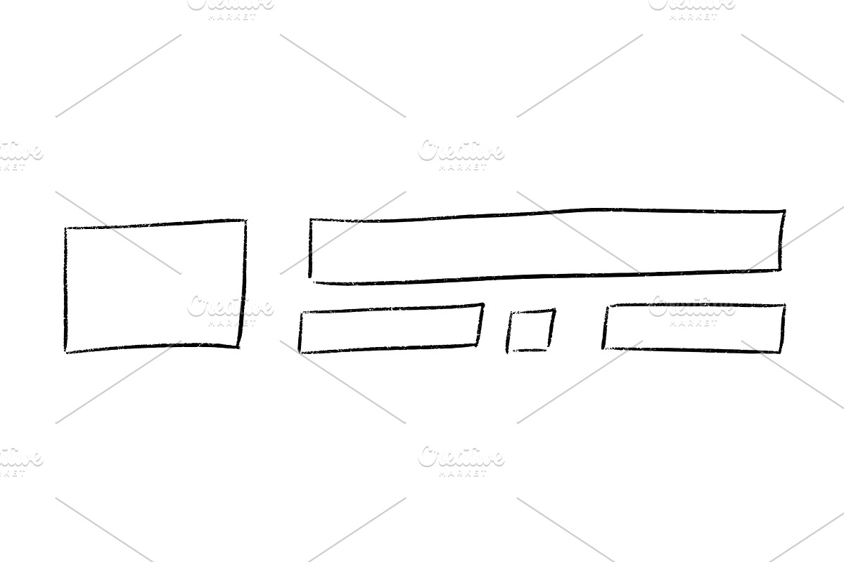 Hand drawn chalk rectangle frame, a Texture Illustration by YuliiaOsadcha