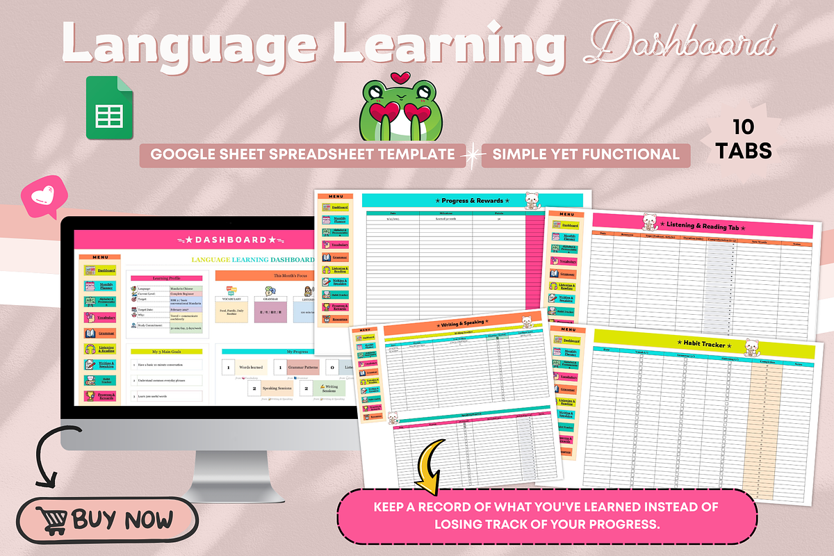 Language Learning Dashboard, a Stationery Template by bellaROSEworkshop (Photo 6 of 6)