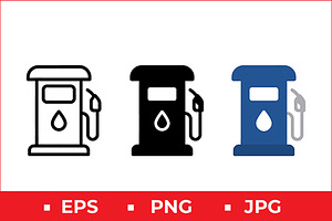 Fuel Pump Vector Icon Graphic Set, a Solid Icon by Artonix