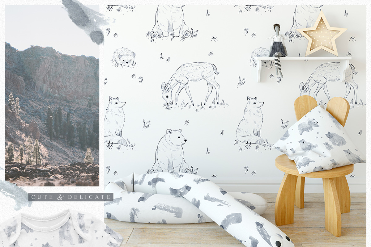 Monochrome Forest pattern collection, a Pattern Graphic by Inna Moreva (Photo 3 of 10)