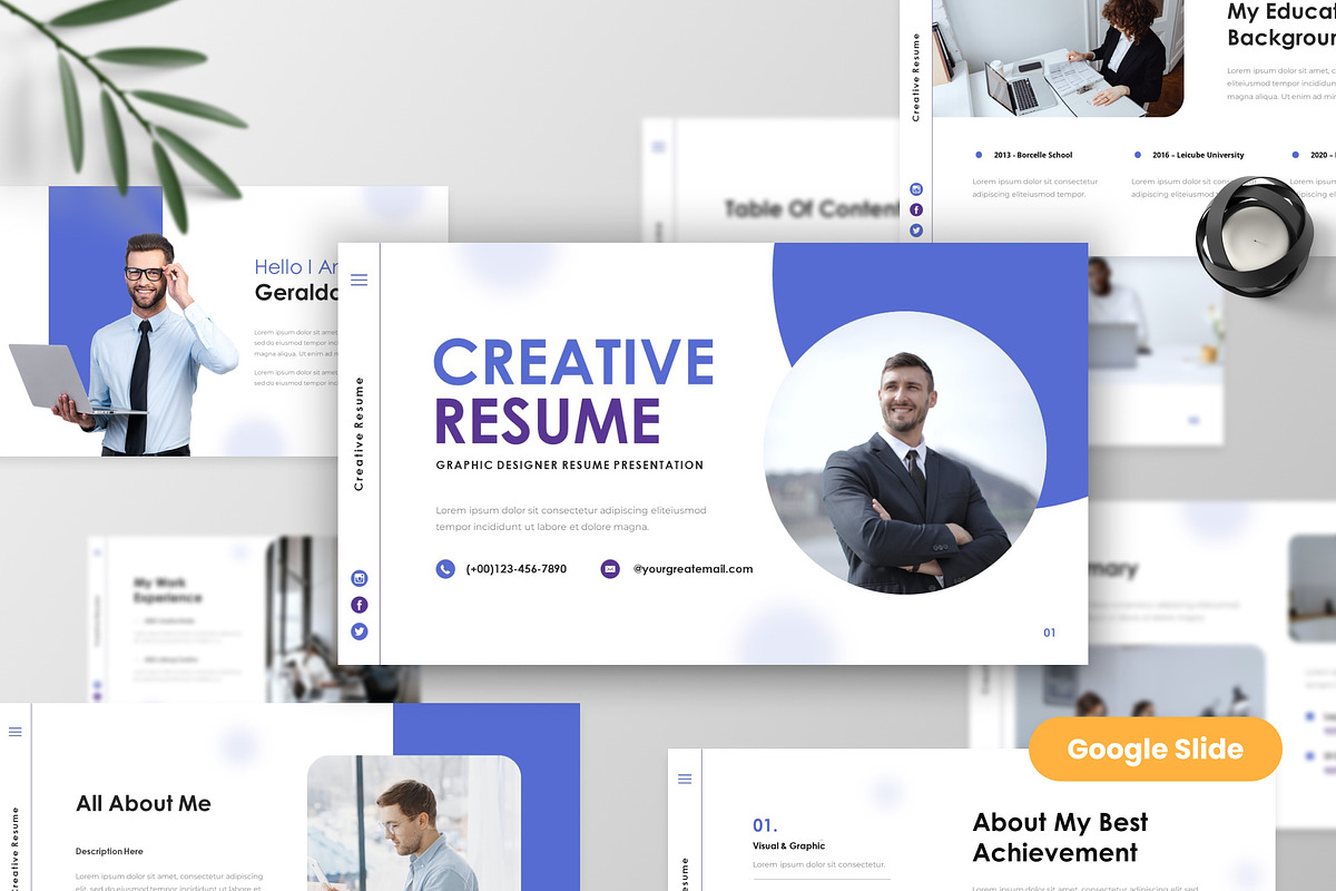 Creative Resume Google Slide, a Presentation Template by MtvtdArt (Photo 1 of 6)