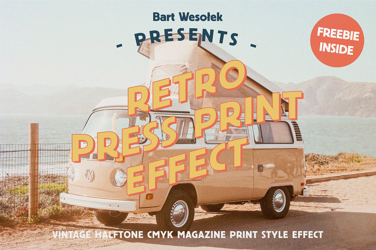 Retro Press Print Effect, a Texture Graphic by Bart Wesolek (Photo 1 of 9)
