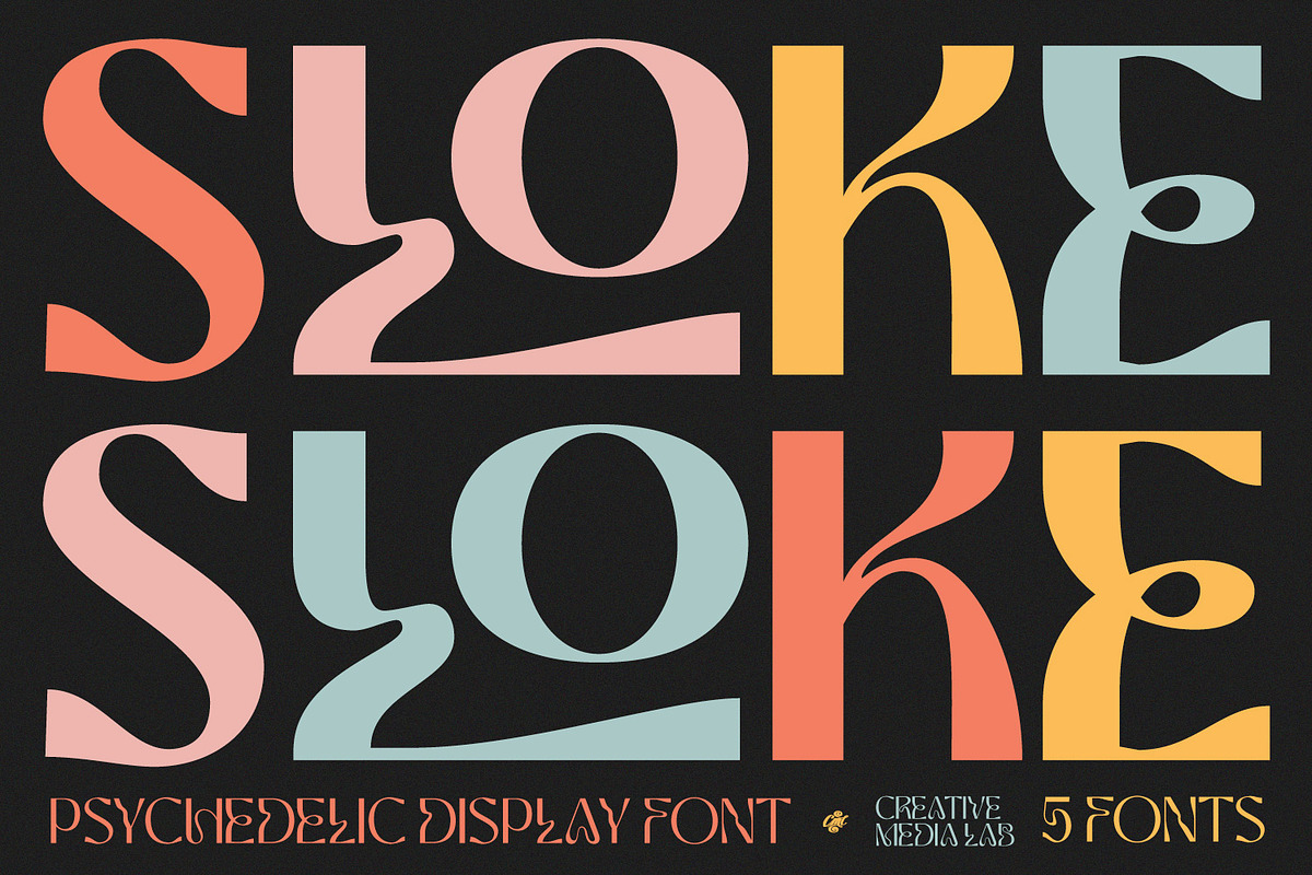 Sloke - Psychedelic Display font, a Sans Serif Font by creativemedialab (Photo 1 of 10)